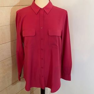 Chico’s Easy Shirt Raspberry Pink Button Front